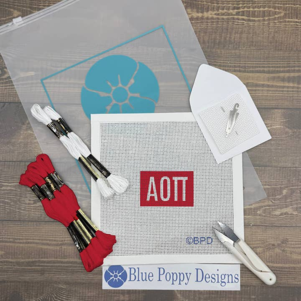 Alpha Omicron Pi 3x2 Needlepoint Kit