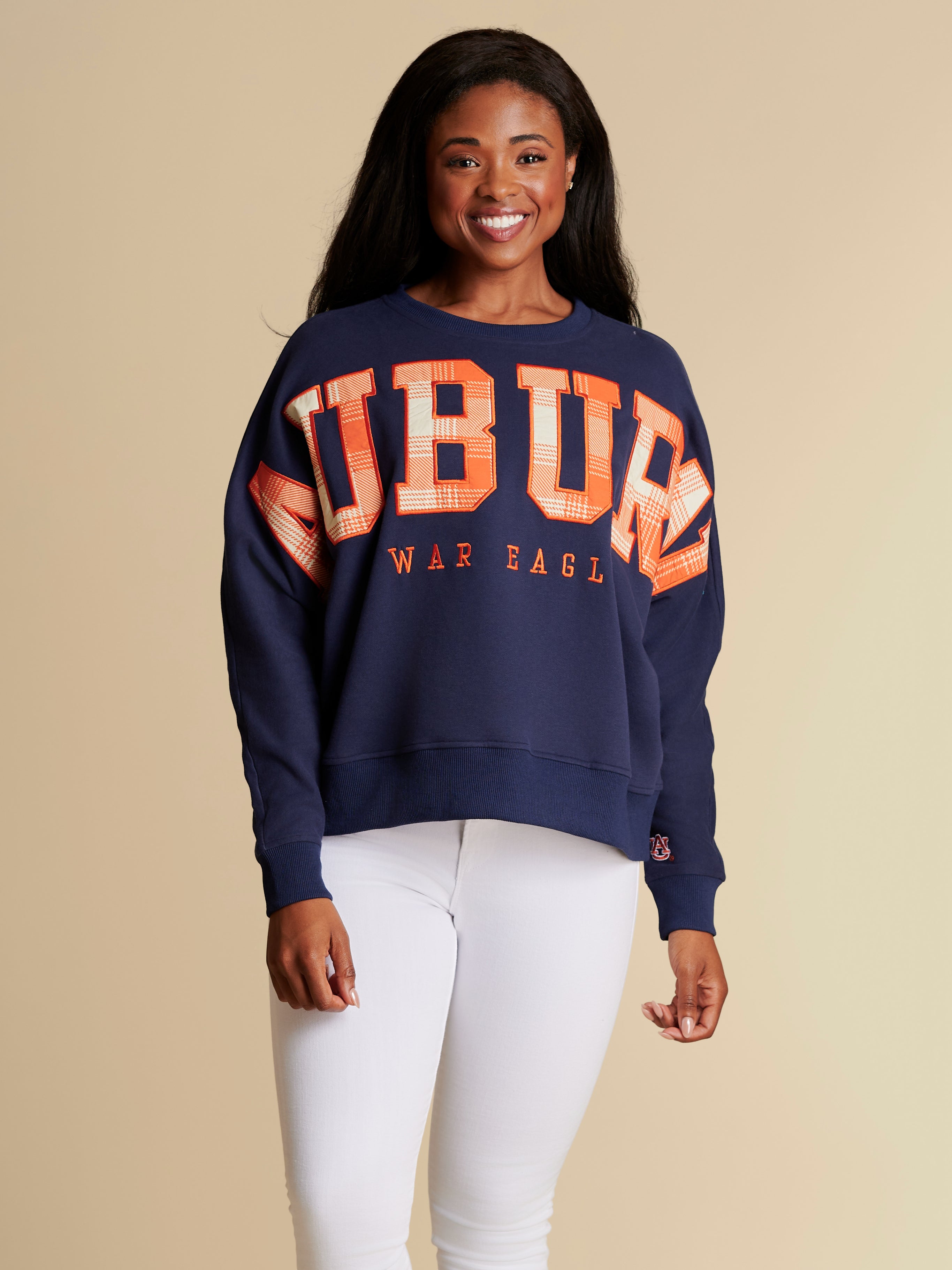 Auburn Heritage Plaid Crewneck