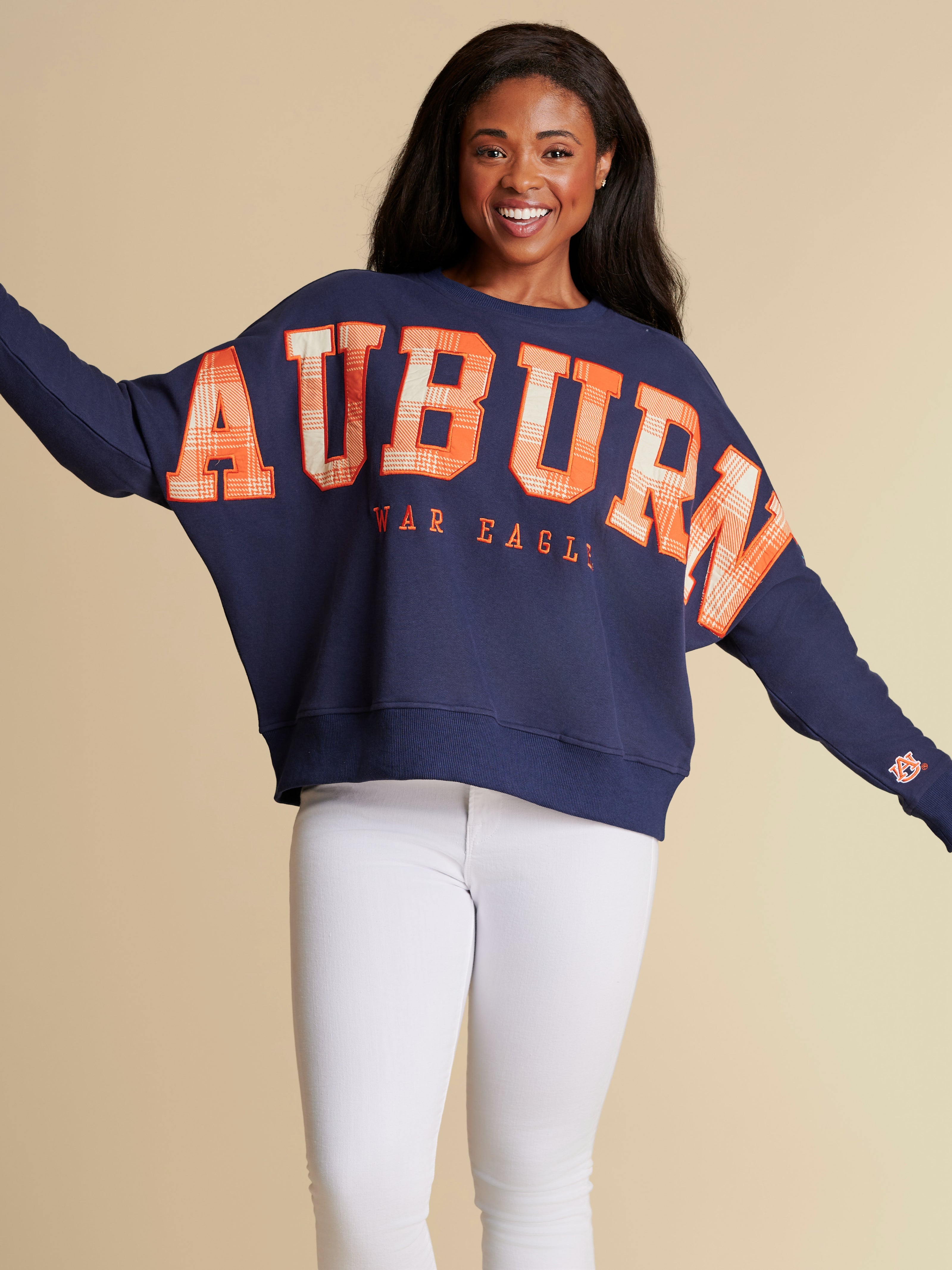 Auburn Heritage Plaid Crewneck
