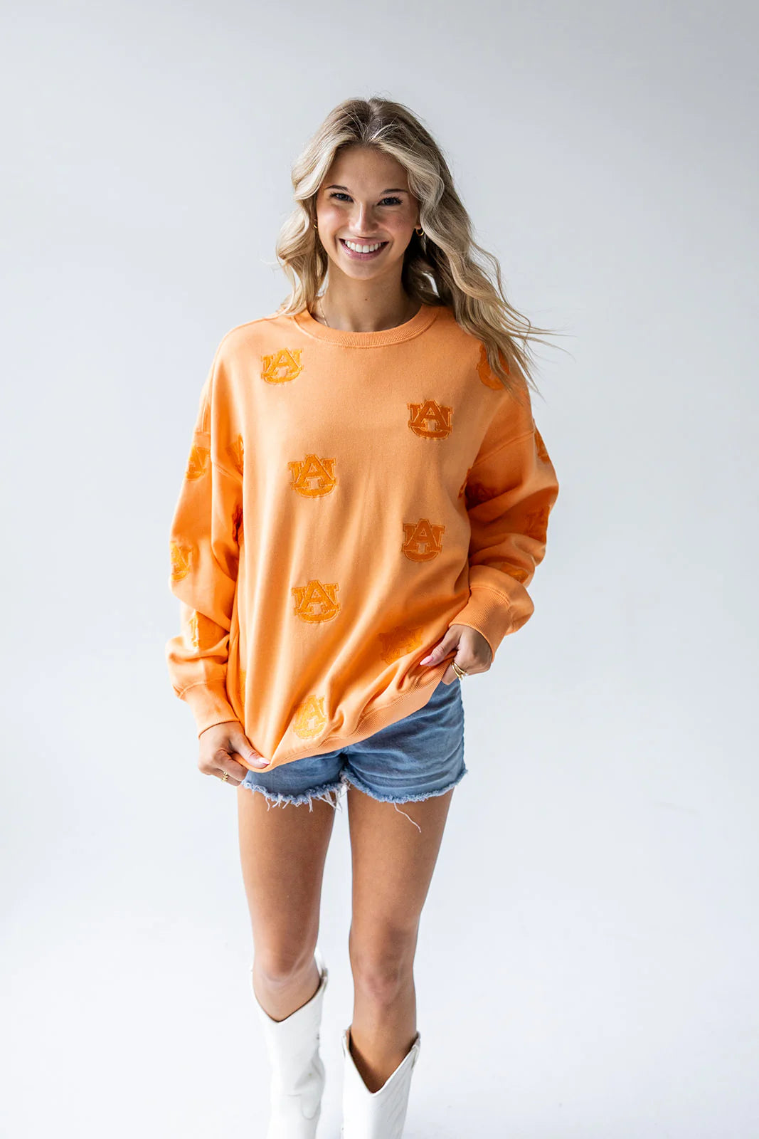 Collegiate Logo Repeat Crew Neck Sweatshirt