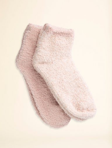 Barefoot Dreams Cozy Chic 2 Pair Tennis Sock Set Dusty Rose