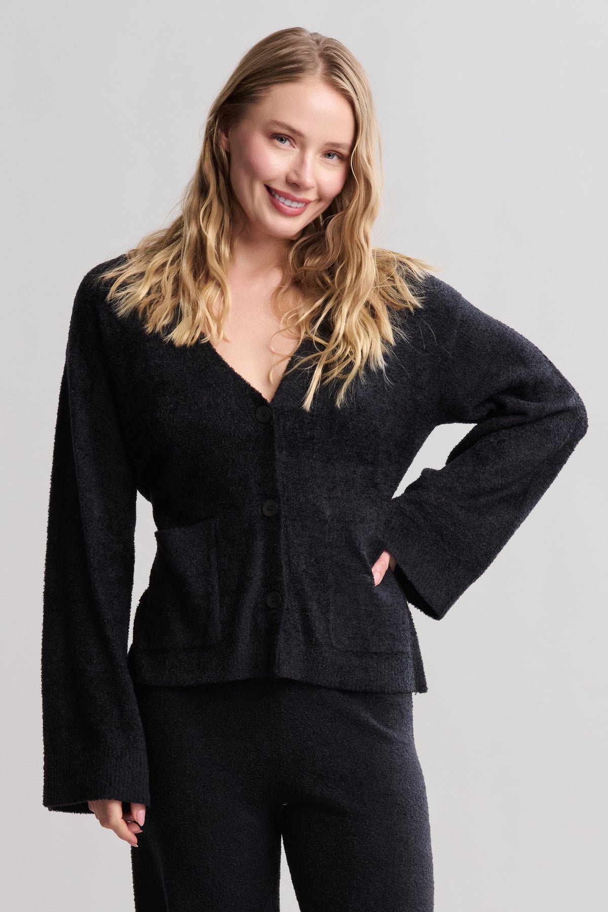 Barefoot Dreams Wide Sleeve Button Front Cardigan