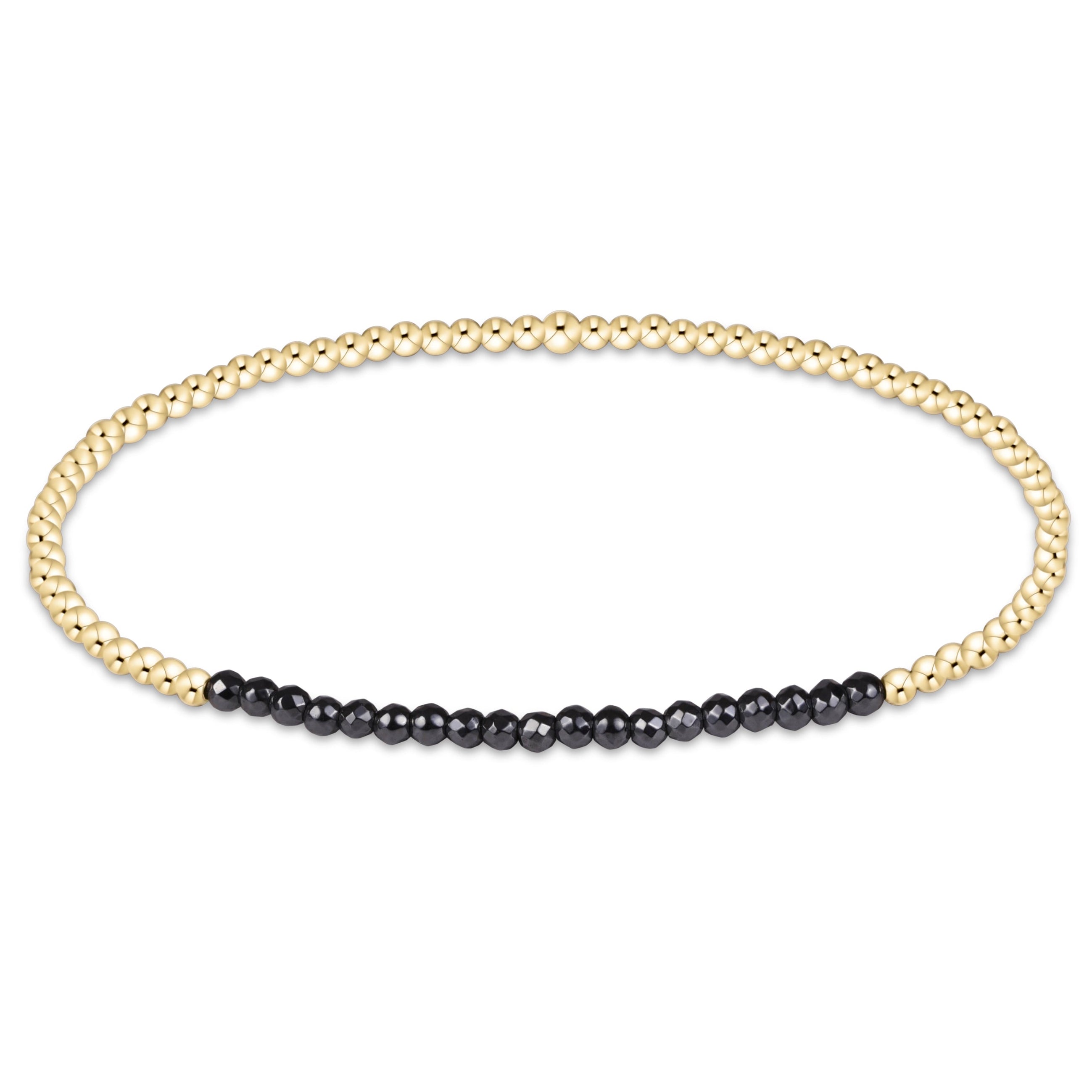 E Newton Hematite Gold Bliss 2mm Bead Bracelet