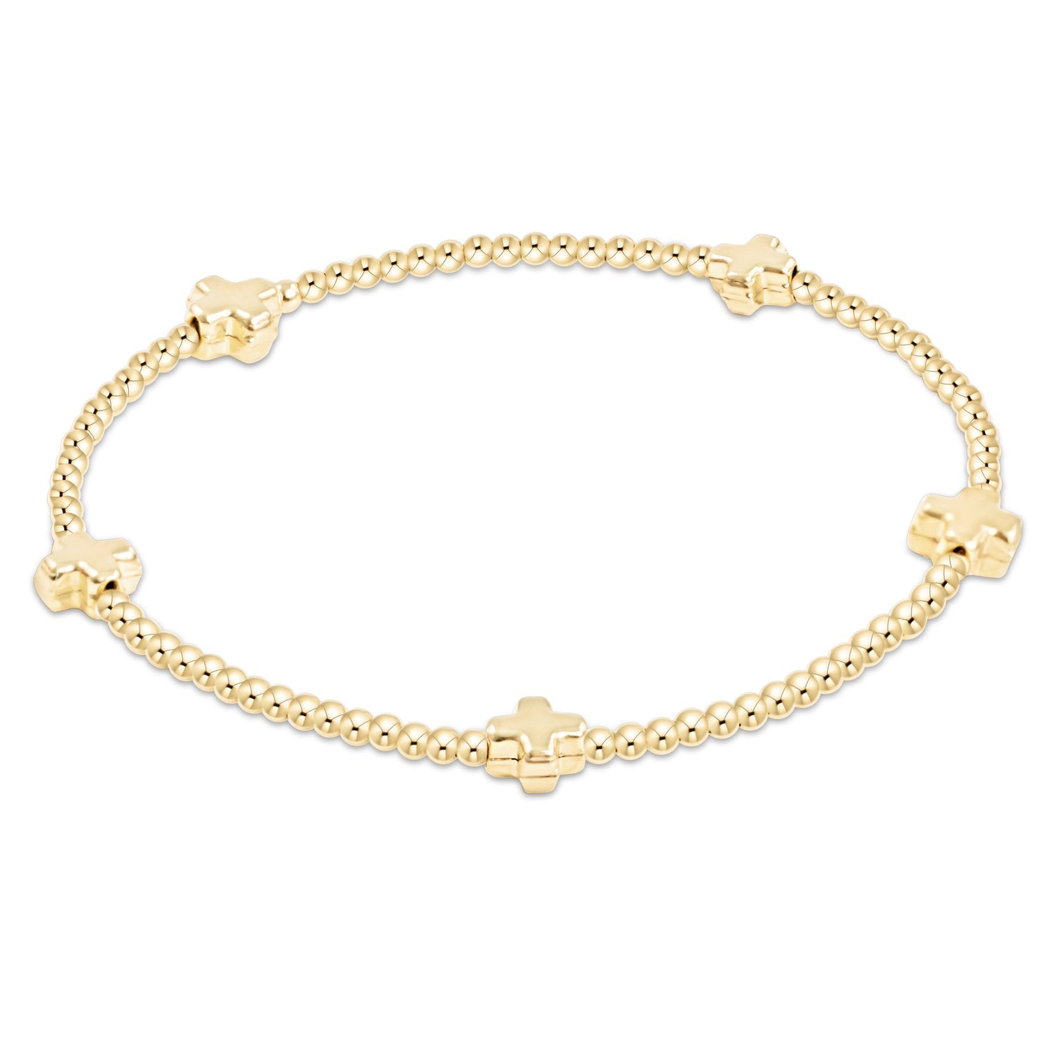 ENewton *eGirl*  2mm Gold Signature Cross Bracelet