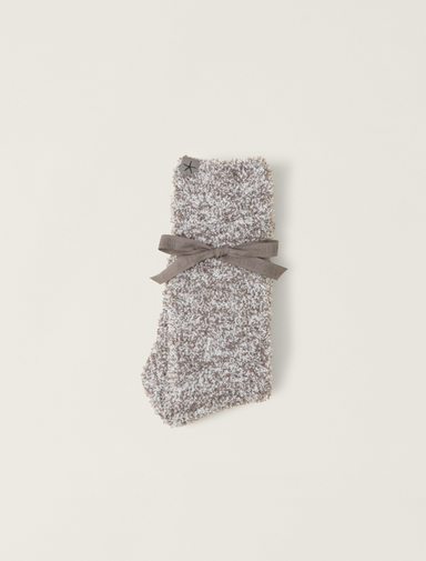 Barefoot Dreams Cozychic Heathered Socks Charcoal-White L-XL