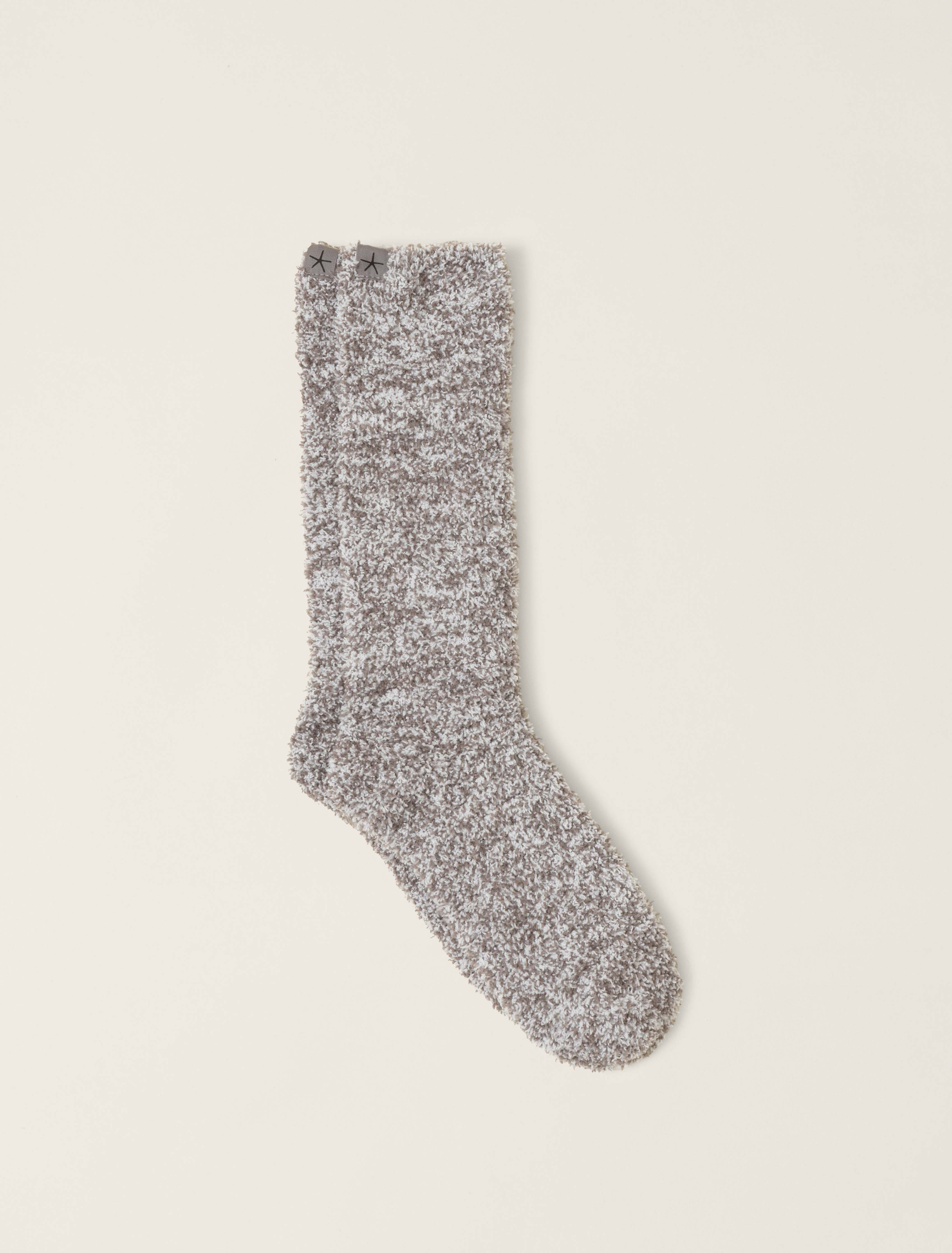 Barefoot Dreams Cozychic Heathered Socks Charcoal-White L-XL