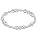 Silver beaded bracelet on a white background