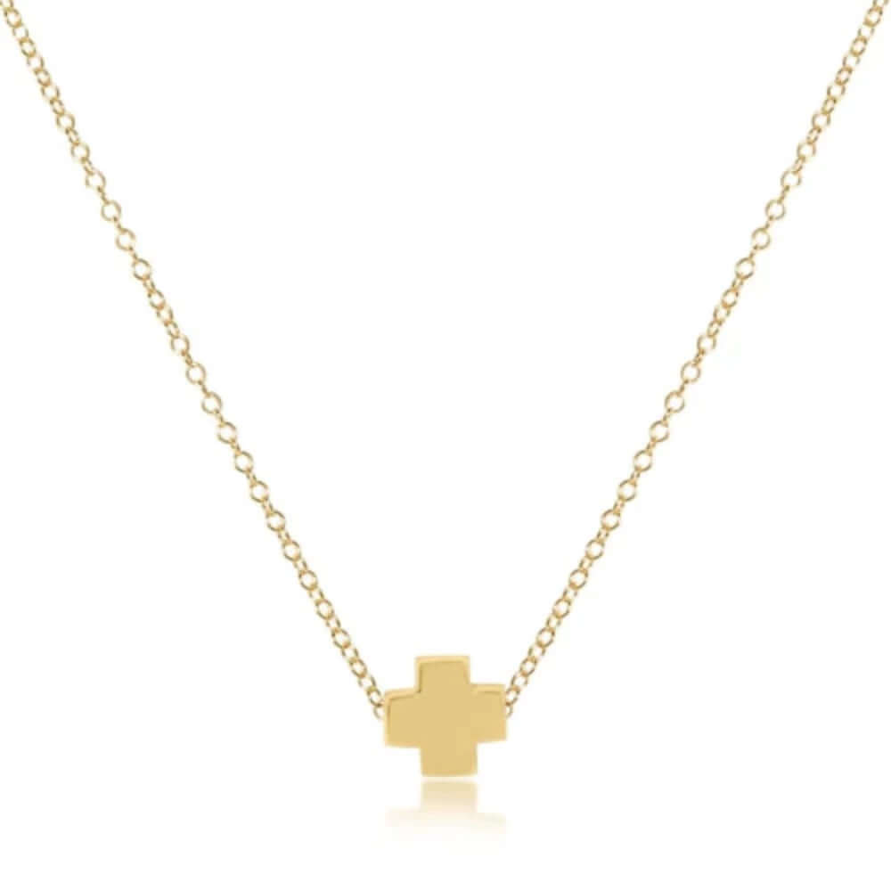E Newton 16” Gold Cross Signature Necklace