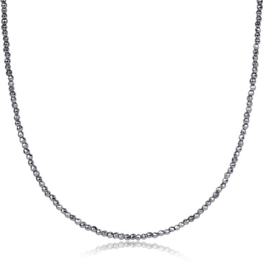 ENewton 17" Choker 2mm Silver Faceted Hematite Necklace