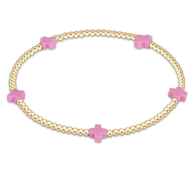 ENewton 2mm Bright Pink Signature Cross Bracelet