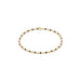 Necklace with gold and black beads on a white background