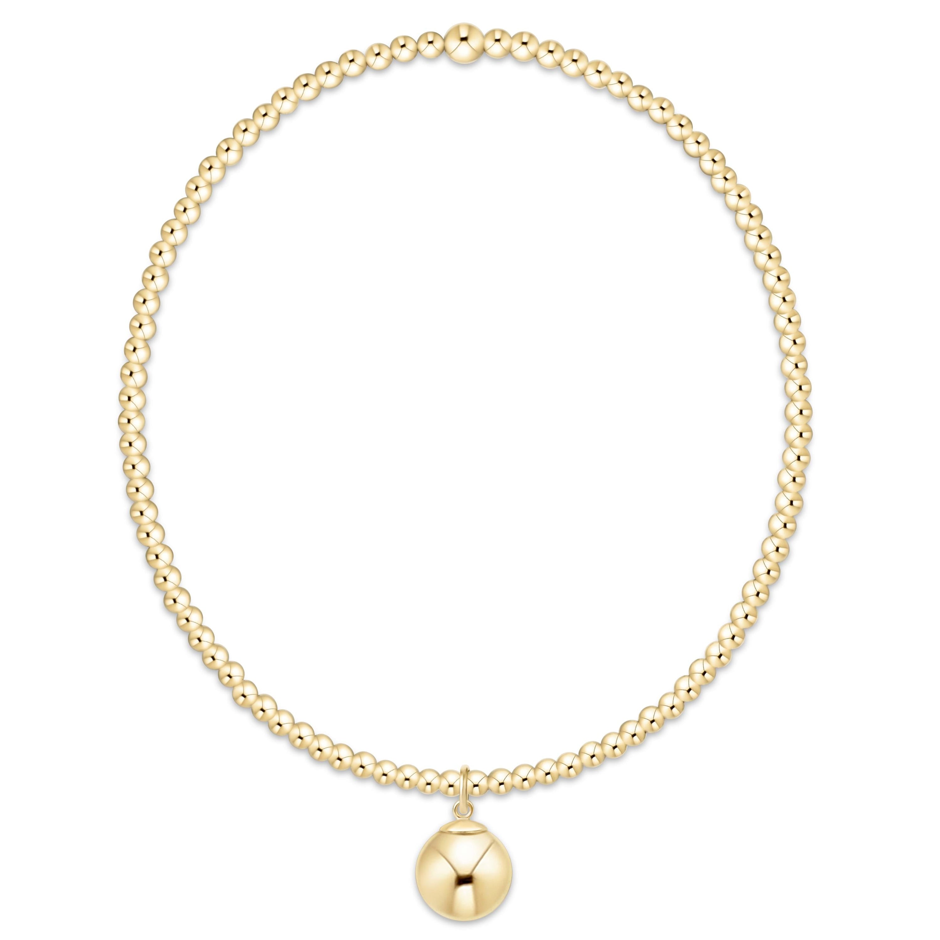 ENewton Classic Gold 2mm Bracelet with Gold 8mm Charm