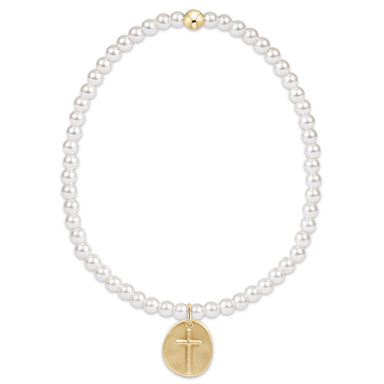 ENewton Classic Pearl 3mm Inspire Gold Charm Bead Bracelet