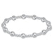 Silver beaded bracelet on a white background