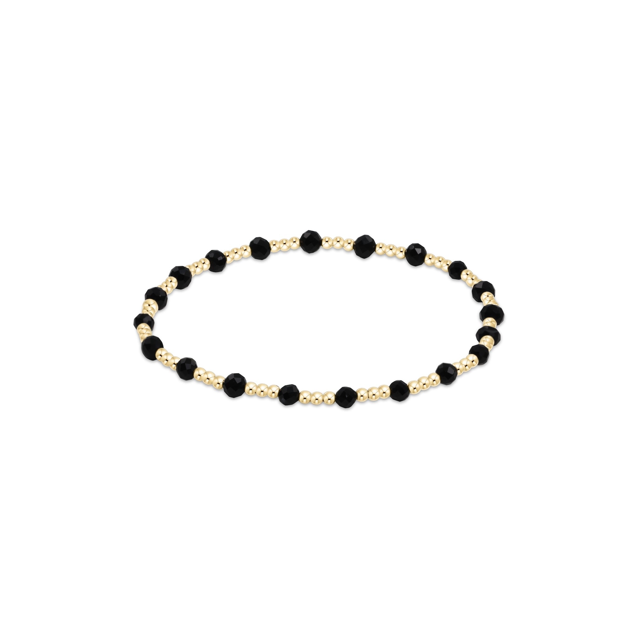 bracelet with black and gold beads on a white background