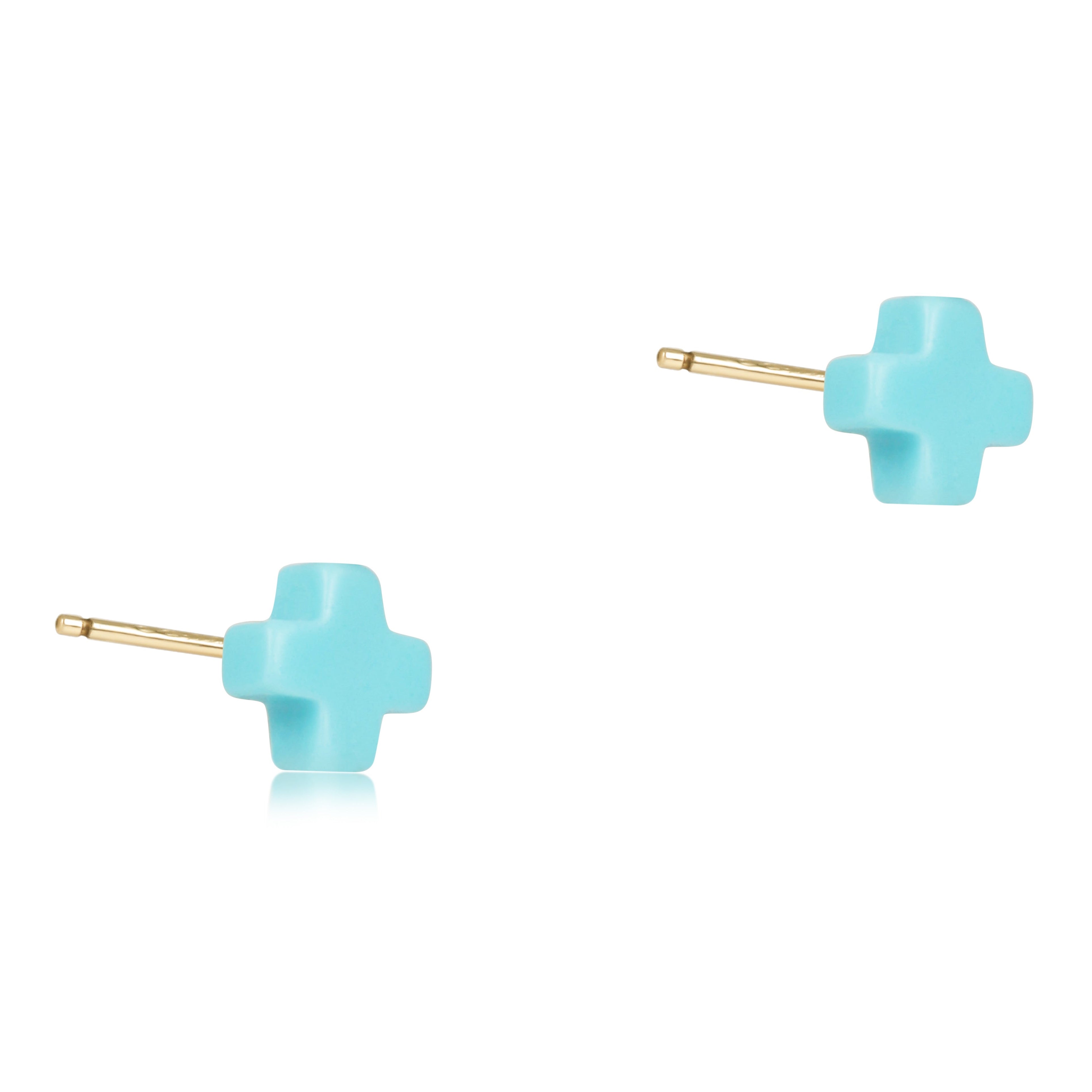 ENewton Signature Cross Small Turquoise Stud Earrings 1