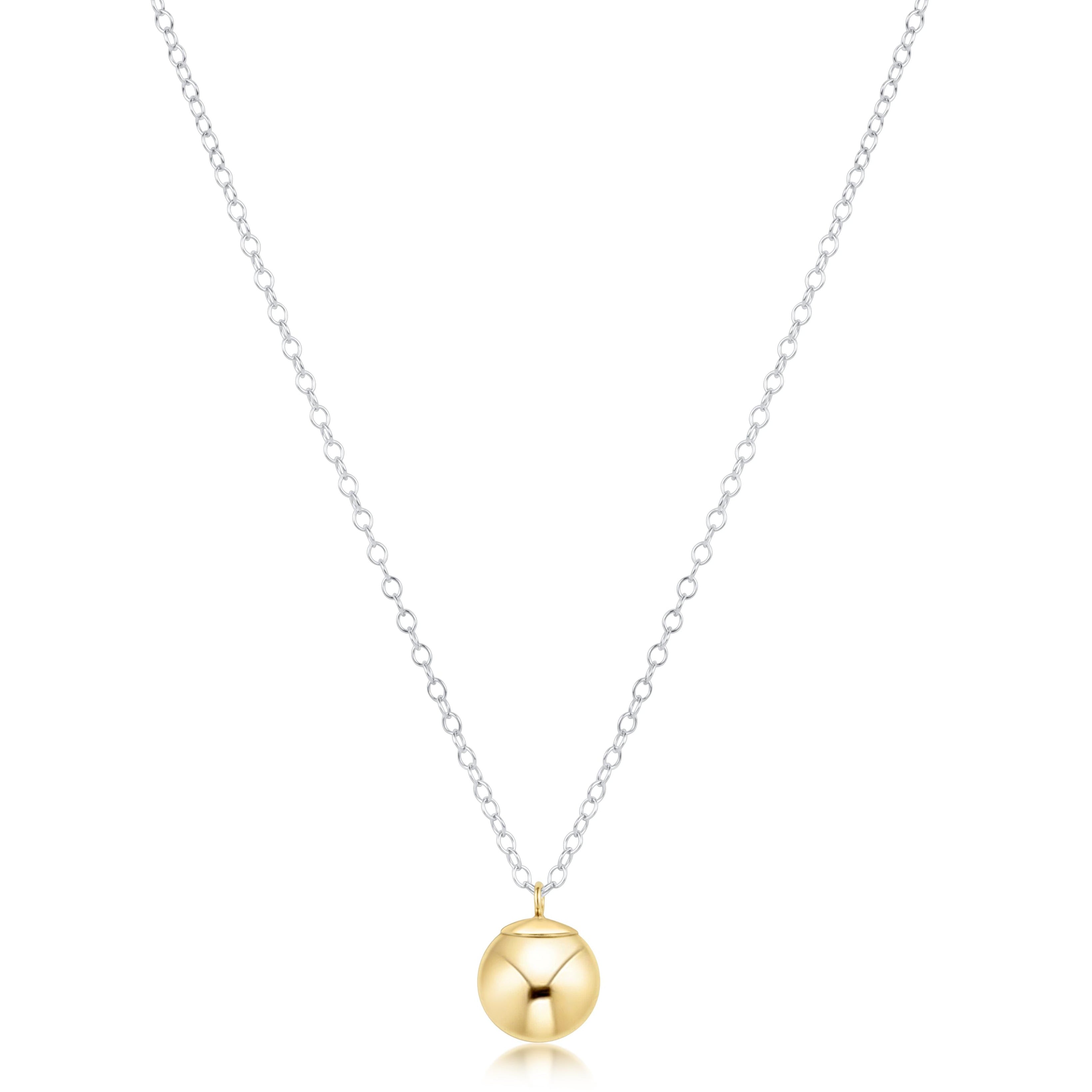 E Newton 16" Necklace Mixed Metal Classic Gold 8mm Charm