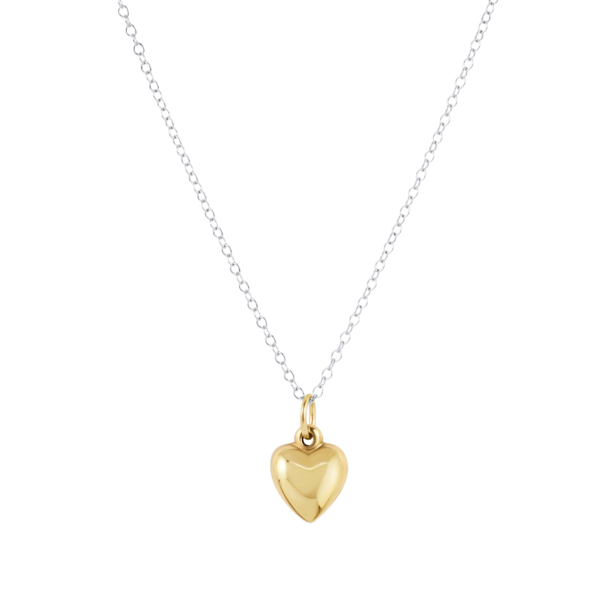 E Newton 16" Necklace Mixed Metal Love Plush Small Gold Charm