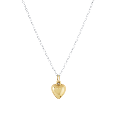 E Newton 16" Necklace Mixed Metal Love Plush Small Gold Charm
