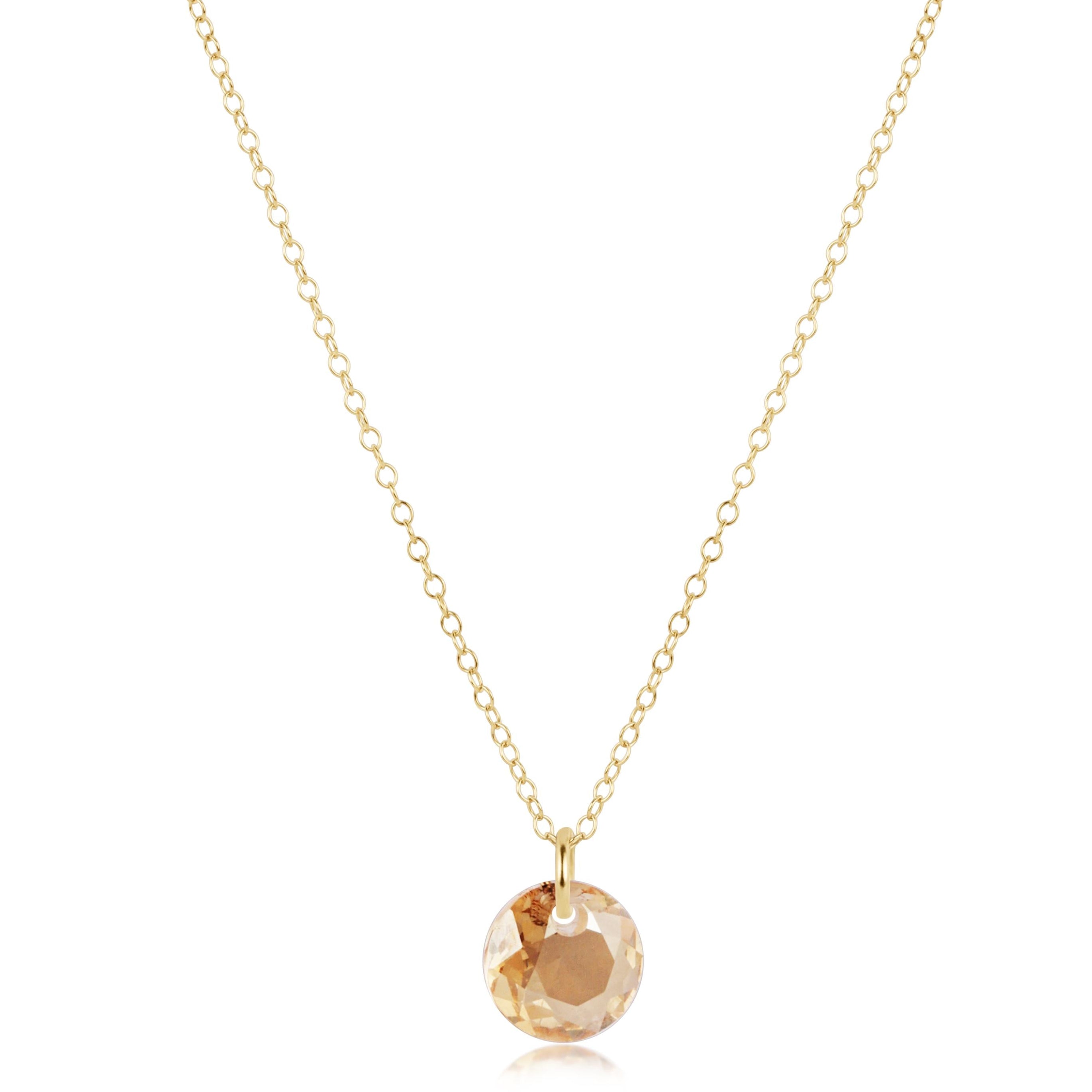E Newton 16" Necklace November Gold Reflection Small Charm
