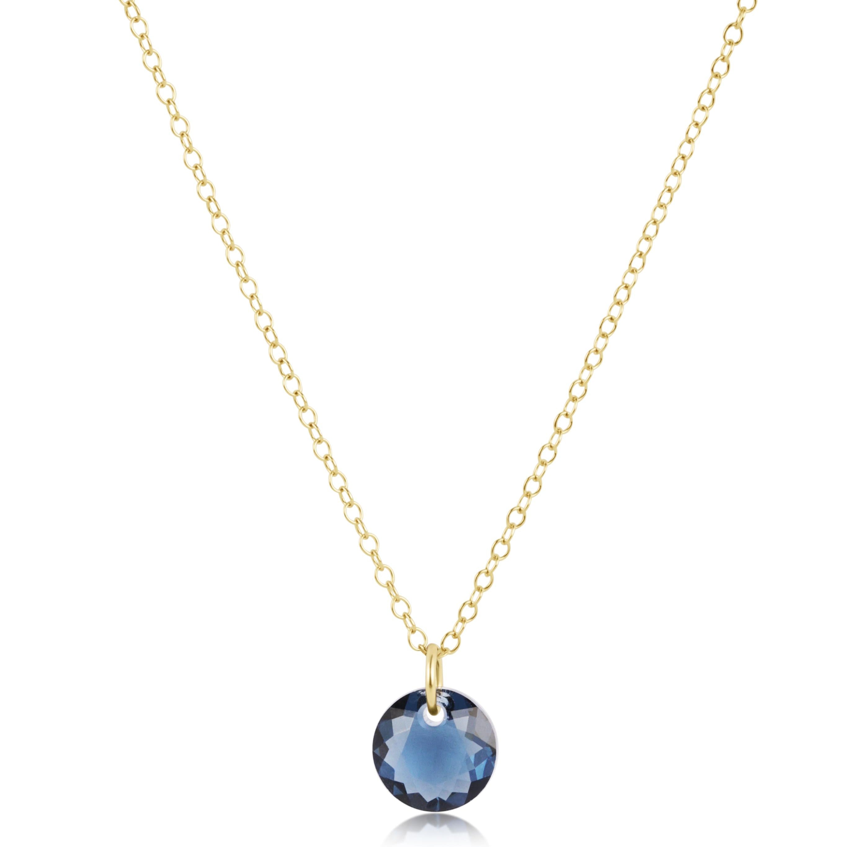 E Newton 16" Necklace September Gold Reflection Small Charm