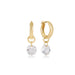 E Newton April Huggie Gold 0.5" Hoop - Reflection Small Charm