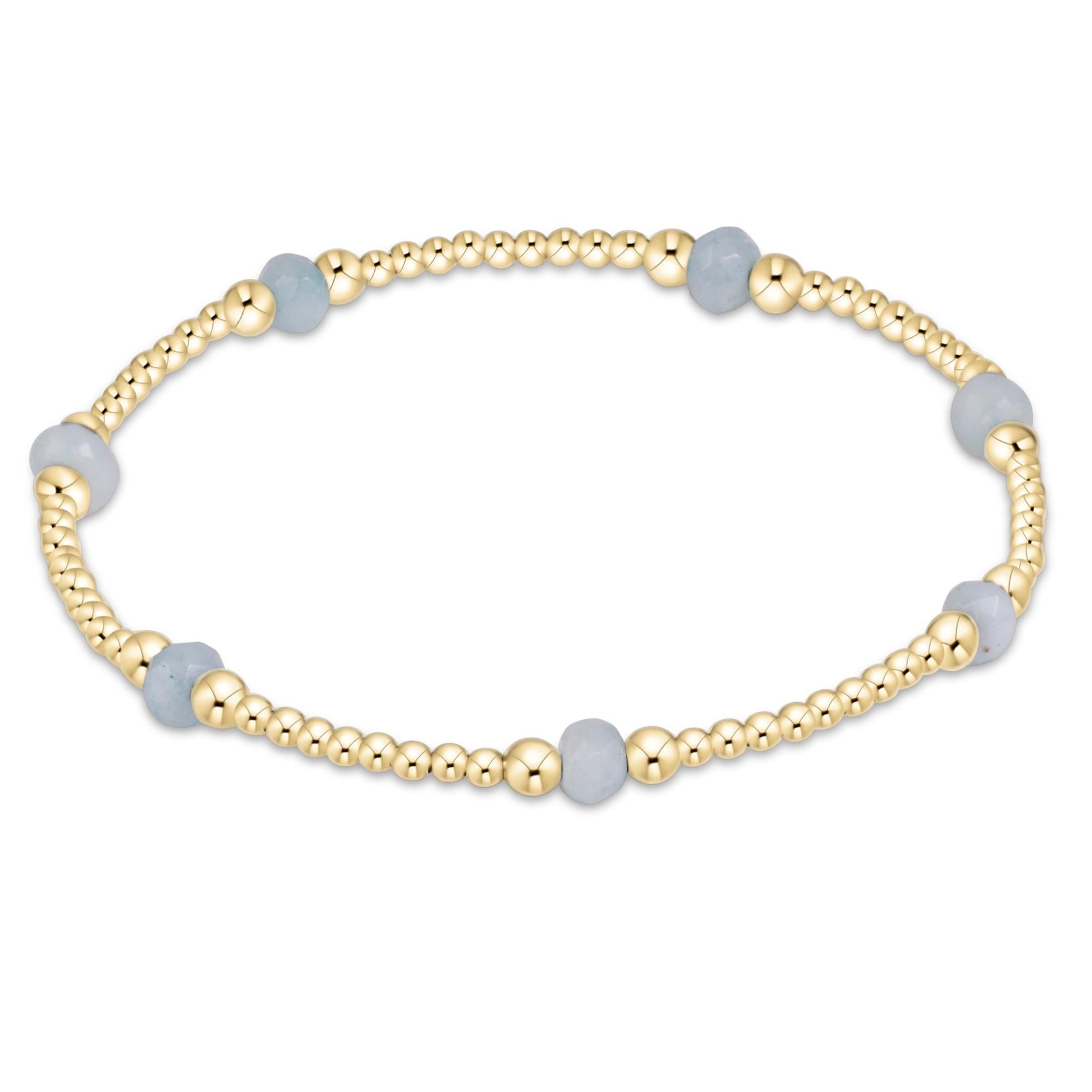 E Newton Aquamarine 4mm Purpose Gemstone Bracelet