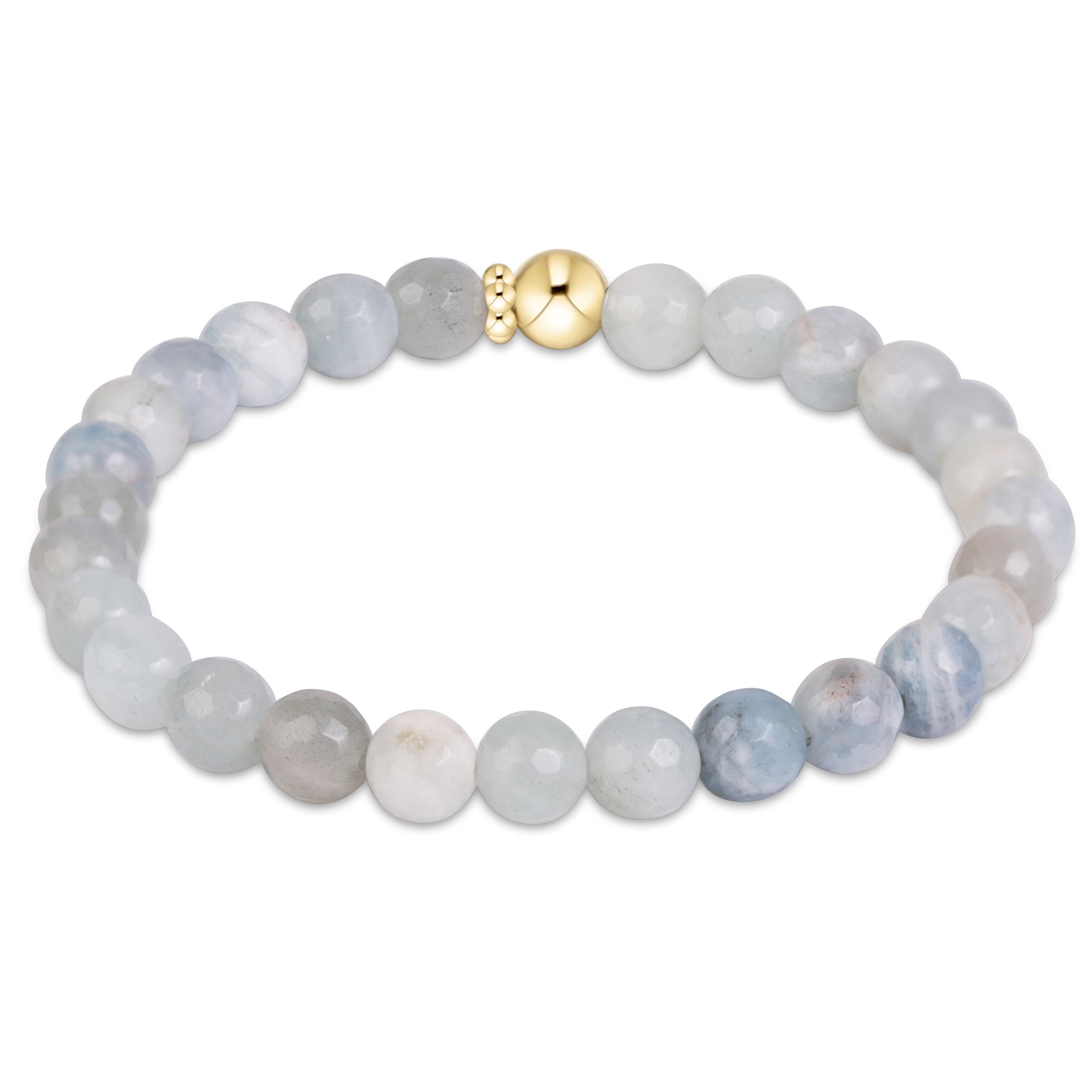 E Newton Aquamarine 6mm Classic Gemstone Bracelet