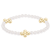E Newton Beaded 4mm Gold Signature Cross 4mm Pearl Bracelet