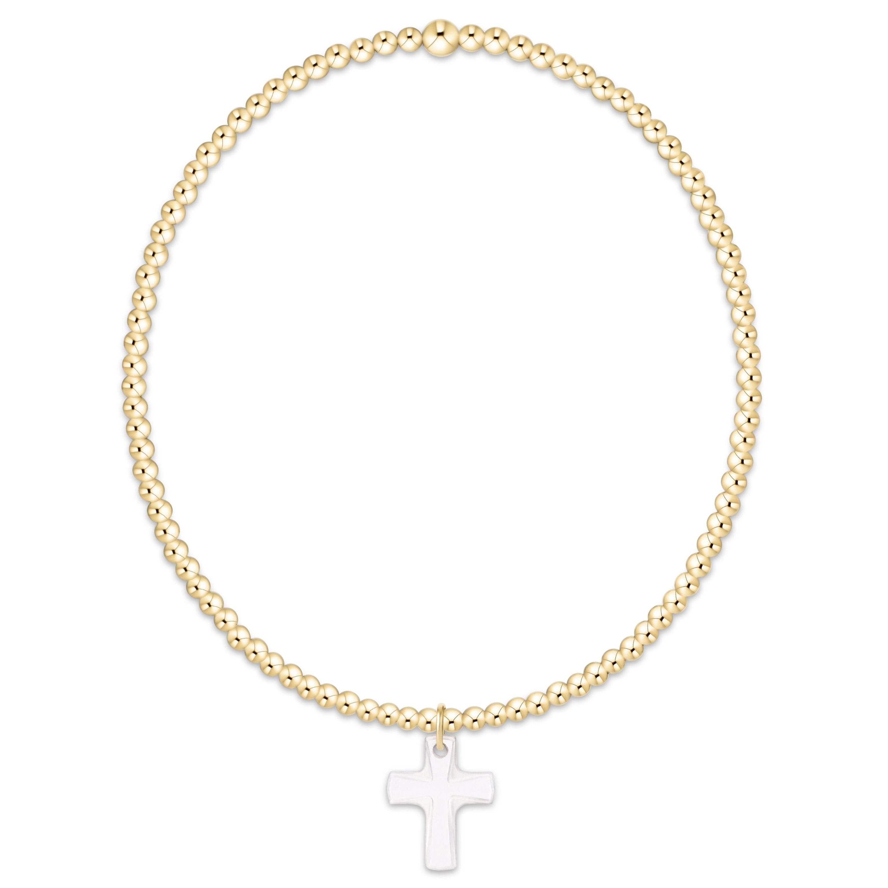 E Newton Blessed Crystal Charm Bracelet Gold 2mm