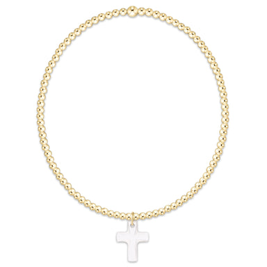 E Newton Blessed Crystal Charm Bracelet Gold 2mm