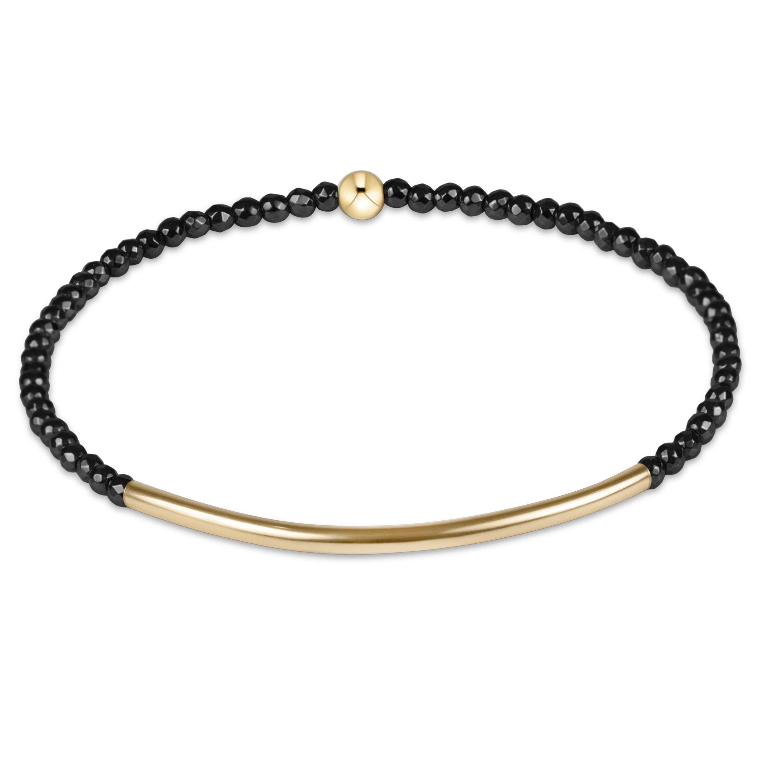E Newton Bliss Bar Gold 2mm Faceted Hematite Bracelet