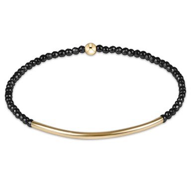 E Newton Bliss Bar Gold 2mm Faceted Hematite Bracelet