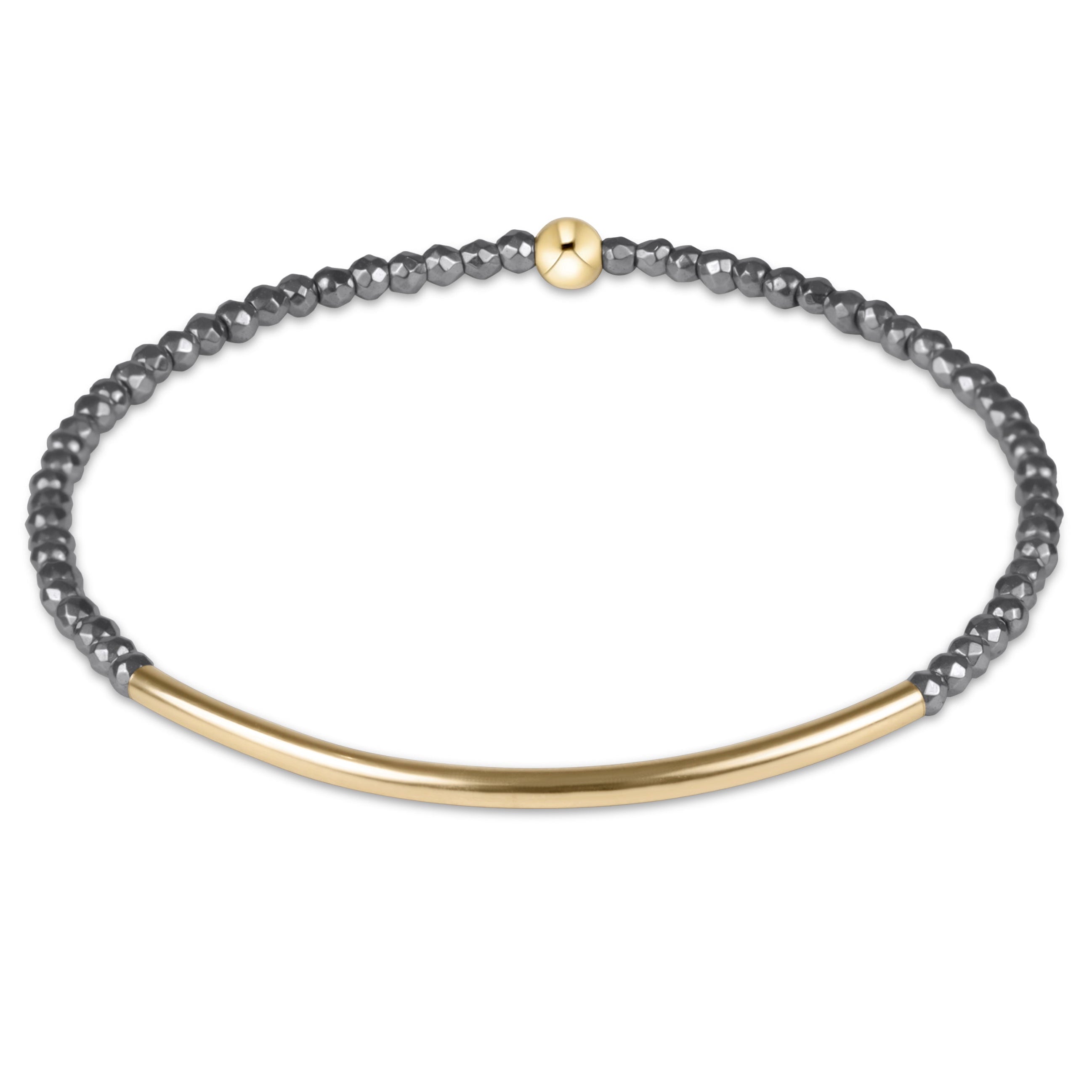 E Newton Bliss Bar Gold 2mm Silver Faceted Hematite Bracelet