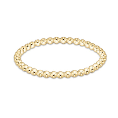 E Newton Classic Gold 1.5mm Beaded Ring Size 7