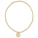E Newton Classic Gold 2mm Bead Bracelet - Blessed Small Gold Disc