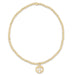 E Newton Classic Gold 2mm Bead Bracelet - Guardian Angel Small Gold Disc