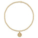 E Newton Classic Gold 2mm Bead Bracelet - Protection Small Gold Disc