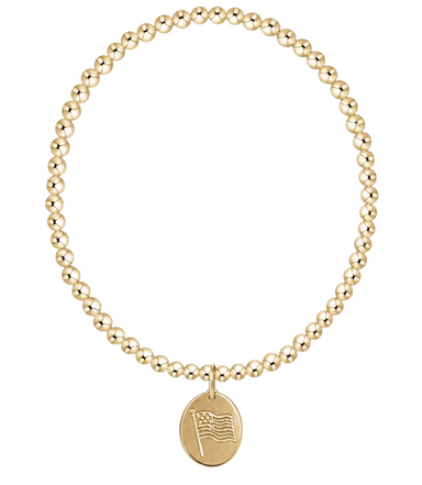 E Newton Classic Gold 3mm Bracelet - Inspire America Gold Disc