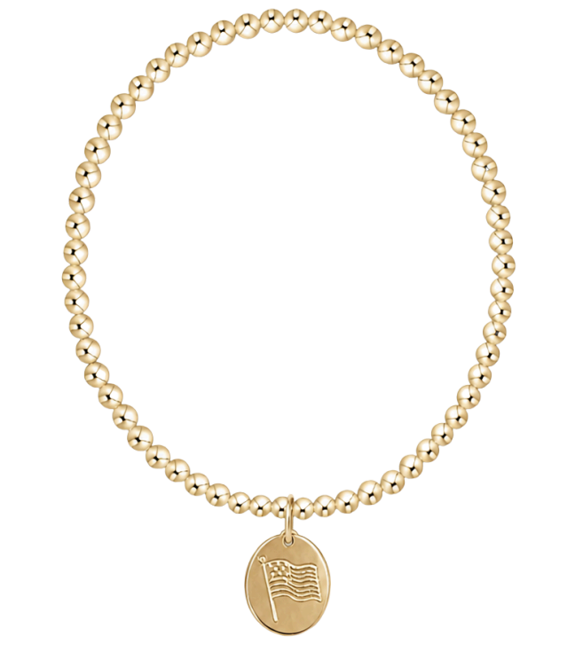 E Newton Classic Gold 3mm Bracelet - Inspire America Gold Disc
