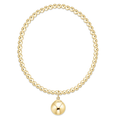 E Newton Classic Gold 3mm Bracelet Classic Gold 10mm Charm