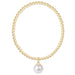E Newton Classic Gold 3mm Bracelet with Gold 10mm Charm