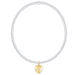 Bracelet with a gold heart charm on a white background