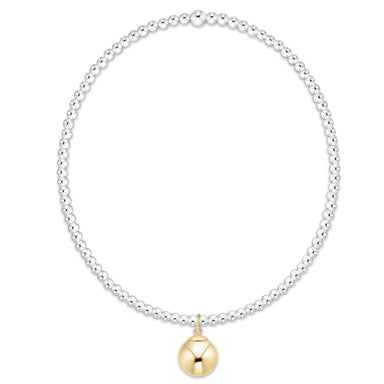 E Newton Classic Mixed Metal 2mm Bracelet Classic Gold 8mm Charm