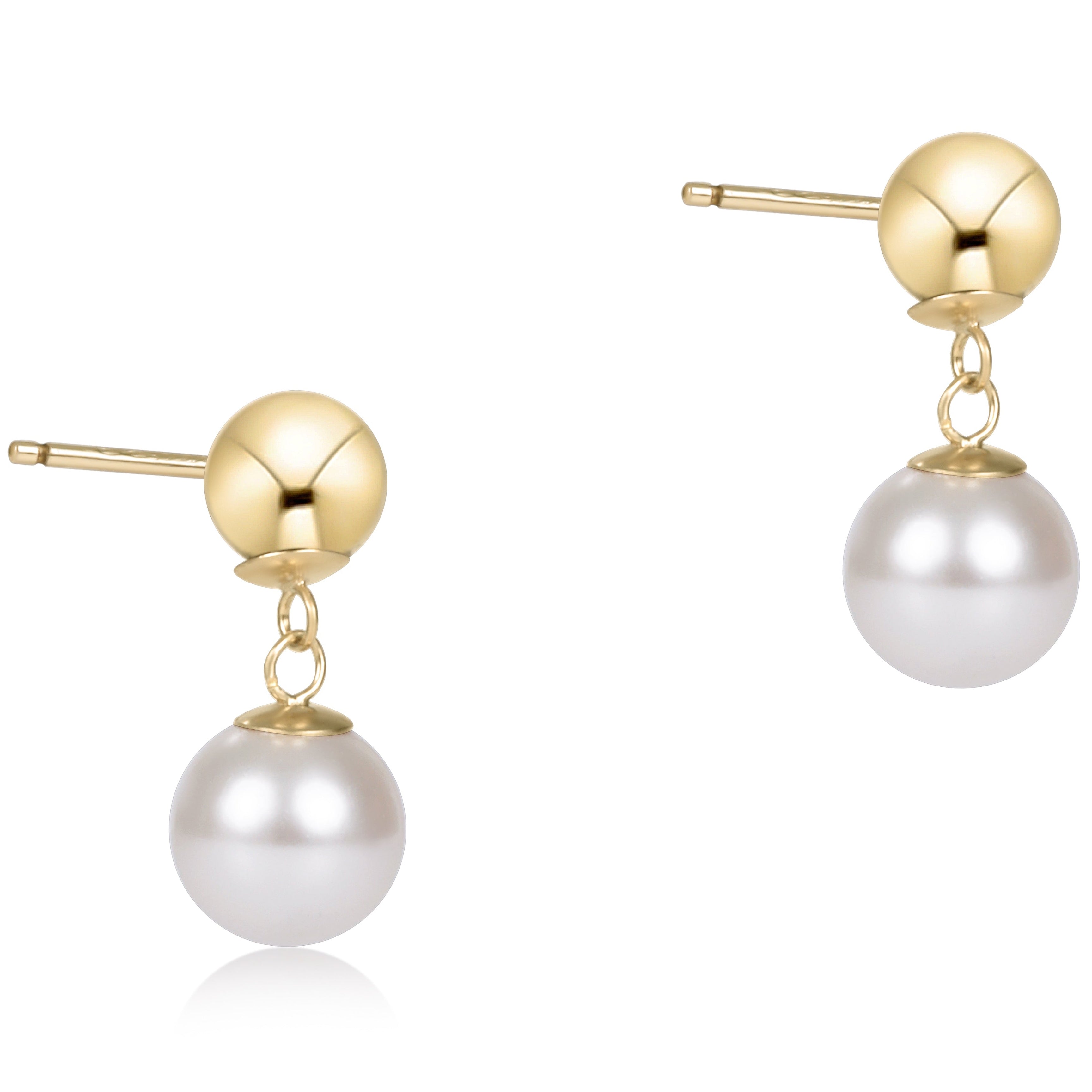 E Newton Classic Pearl 10mm Ball Drop Stud Earrings