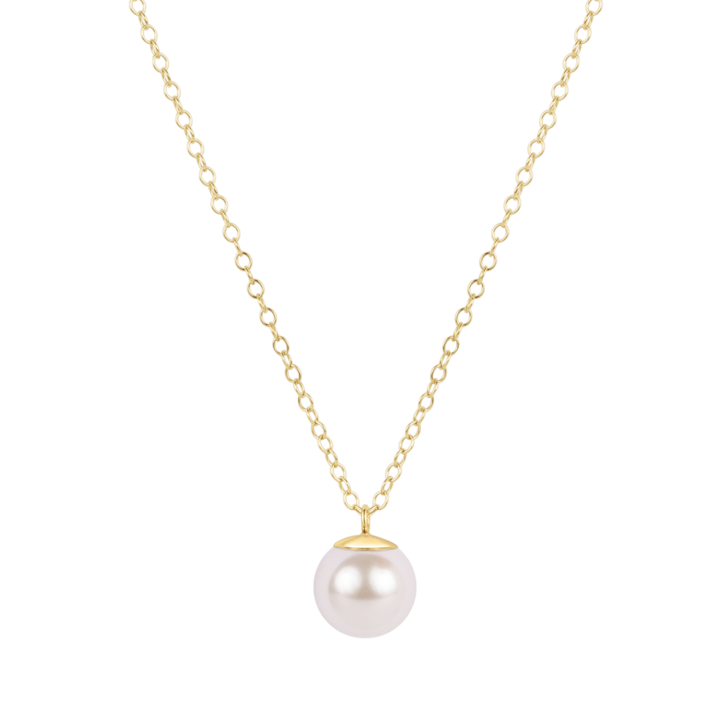 E Newton Classic Pearl 10mm Charm Gold Necklace 16"
