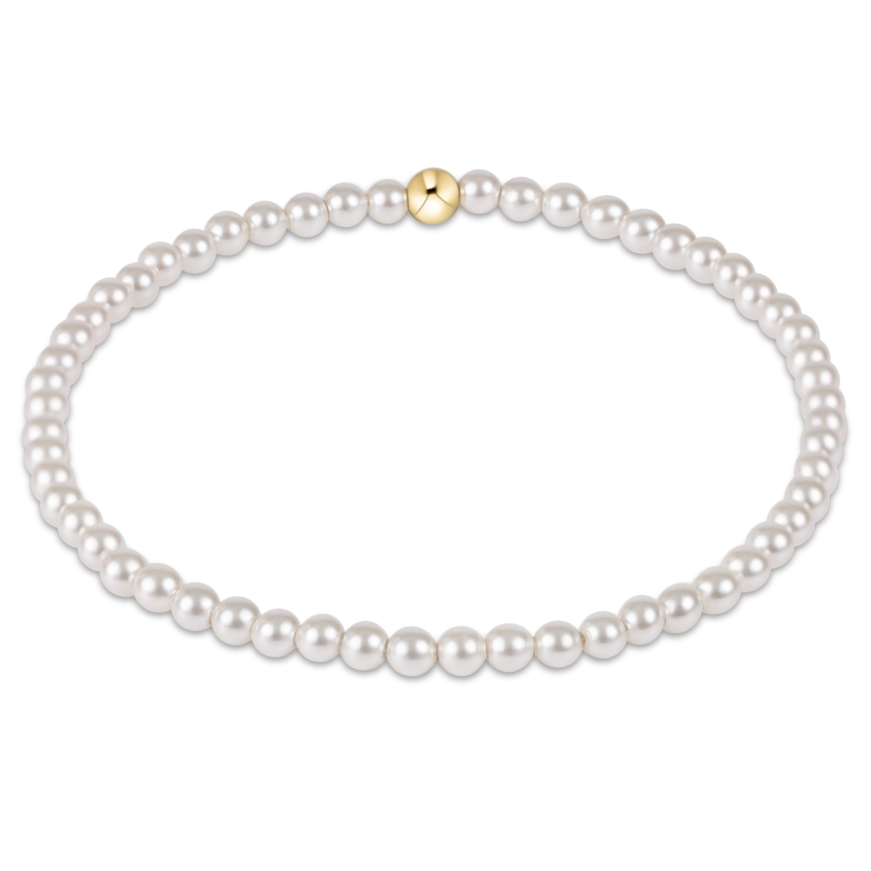Pearl necklace with a gold clasp on a white background