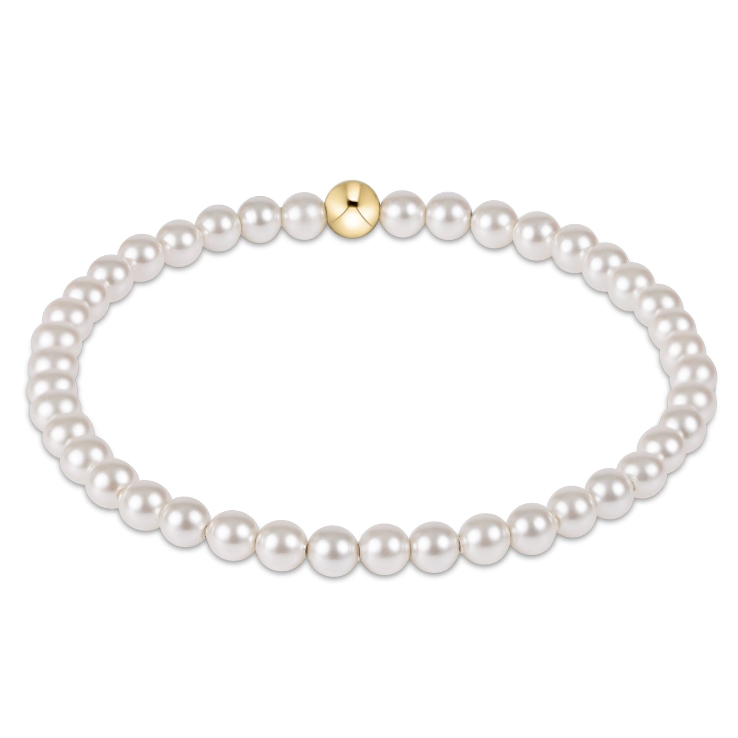 Pearl bracelet with a gold clasp on a white background