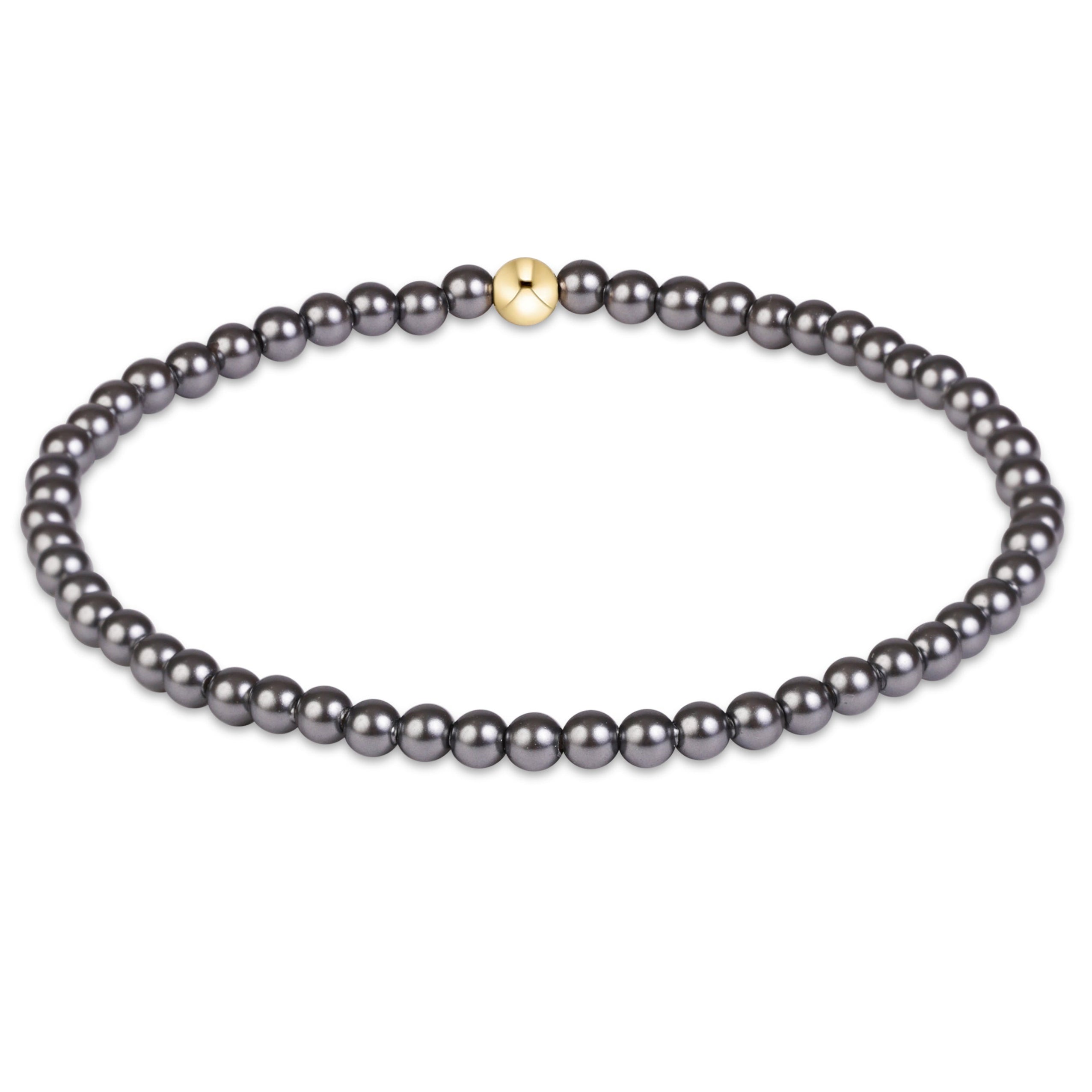 E Newton Classic Pearl Dark Grey 3mm Bracelet