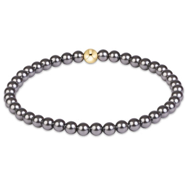 E Newton Classic Pearl Dark Grey 4mm Bracelet